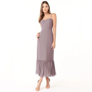 Azazie Justina A-Line Sweetheart Neckline Chiffon Dress (Color: Dusk)